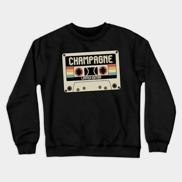 Champagne - Limited Edition - Vintage Style Crewneck Sweatshirt by Debbie Art